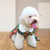 Vestuário de cachorro elegante roupas de verão suor-absorvente camisa de gato moletom colar de boneca vestido impresso traje de cachorrinho