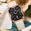 Horloges POSHI Mode Quartz Horloge Voor Vrouwen Luxe Zachte Lederen Band Dames Horloge Kalender Eenvoudige Wijzerplaat Originele Klok