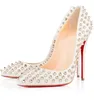 Red Bottoms Designer Chaussures Spikes Talons Hauts Chaussures Habillées Baskets Femmes Luxe Glitter Rivets Triple Noir Blanc Cuir Verni Daim Parti Chaussures De Mariage En Plein Air