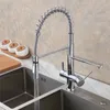 Torneiras de cozinha Vouruna Torneira de água limpa com pulverizador Gooseneck Pull Down Sink Mixer Latão Sólido Torneiras de filtro de 3 vias