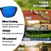 Lunettes d'extérieur polarisées, lunettes de soleil de pêche, lunettes de conduite pour hommes, lunettes de soleil classiques de randonnée UV400