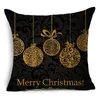 Kudde Creative Black and White Christmas Theme Pillowcase Festival Gift Sofa Decoration Cover 40 40cm/45 45cm/50 50 cm