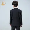 Primavera Autunno Formale Abiti neri per matrimoni Set Bambini Festa Host Costume Bambini Blazer Gilet Pantaloni 3 pezzi Abbigliamento all'ingrosso 240328