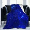 Blankets Blue Galaxy Sky Blanket Astronomy Print Travel Flannel Throw Soft Durable Couch Chair Sofa Design Bedspread Gift Idea