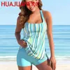 Costumi da bagno da donna 2024 Estate Sexy Stampa a righe Costume da bagno a due pezzi Tankini Taglia larga Donna Vintage Body Swim Beachwear Costume da bagno