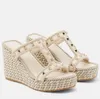 Sandali con zeppa da donna tacchi alti Zeppe Scarpe eleganti Sandali con zeppa in pelle espadrillas intrecciate 90MM designer di lusso Tacchi con tacco pop Slip open-toe 35-43Box