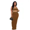 Work Dresses Two Piece Set Straps Long Skirt And Crop Top Lady Matching Sets Women Outfits Summer Fashion Sexy Suit Club 2