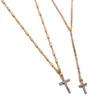 Pendant Necklaces Fashion Gold-plate Crystal Cross Pendants Boho Double Layered Necklace Catholic Religious Christian Statement Jewelry