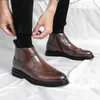 Casual Shoes Luxury Leather Brogue Mens Flats British Style Men Oxfords Fashion High Top Brand Dress Zapatos Hombre