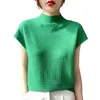 Blouses Femmes Femmes T-shirt à manches courtes Demi-col roulé Tendance d'été Tout-match Top Sexy Slim Couleur unie Y2K 2024