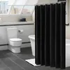 Modern Black Shower Curtains Waterproof Fabric Solid Color Bath Curtains For Bathroom Bathtub Large Wide Bathing Cover 12 Hooks 240320