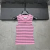 Kamizelka bez rękawów do damskich koszulki moda seksowne damskie czołgi plażowe paski dzianinowe bluzki