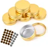 0,5 oz 1 oz 2 oz Gold-Aluminium-Zinnglas, nachfüllbare Behälter, 15 ml, 30 ml, 60 ml, Aluminium-Schraubdeckel, runde Blechbehälter-Flasche für Kosmetik, Lippen