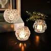 Candle Holders Clear Glass Holder Small Jar Table Candlestick European Exquisite Round Party Wax Desktop Ornaments Home Decor