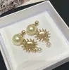 2024 Luxury Quality Charm Drop Earring med Nature Shell Beacs och Sun Face Designer i 18K Gold Plated Have Stamp Box PS3357B