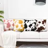 Pillow Black Cow Pattern Case Decorative Soft Plush Leopard Cover For Sofa Bedroom Luxurious Pillowslip 45cmX45cm