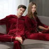 XS5K Sexy Pyjamas SUO CHAO S-6XL Couple Silk Satin Pyjamas Womens Mens Long Sleeve Lapel Tops+Pants 2Pcs Pajamas Nightwear Sleepwear Homewear 2404101