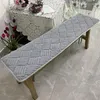 Chair Covers Long Bench Cushion Mat Thickened Short Plush Soft Non-Slip For Autumn Winter Home Decoration Sofa Diamond Stripe Weave Stool