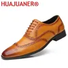 Dress Shoes Mens Casual Leather Oxford Business Formal For Men Retro Lace-up Antiskid Brogue Spring Autumn Plus Size 38-48