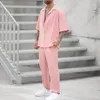 Camisas y pantalones de moda de verano sets de hombres de dos partes tendencia