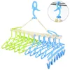 Hangers 10 in 1 voor babyondergoed Verstelbare multifunctionele opslag Droogrek Winddichte sokken met clips Antislip Opvouwbare haak