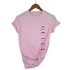 Women Cotton T Shirt رسالة طباعة Tshirt عارضة أبيض أسود أسود قصير الأكمام قصيرة الأكمام الربيع الصيف العلامة التجارية 240309