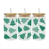 Autocollants de fenêtre UV DTF Autocollant de transfert Arbre de Noël pour les verres Libbey de 16 oz Wraps Bouteilles Cup Can DIY Stickers personnalisés imperméables D5981