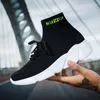 Casual Shoes Fashion Men High Top Unisex Sneakers Women Outdoor Slip On Socks Soft Sports Training Black White Boots 35-47