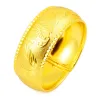Armband 25 mm tjocka bröllopskvinnor armband armband kinesiska traditionella smycken 18k gul guld fylld klassisk lady brud engagemang gåva