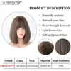 Synthetic Wigs NAMM Short Straight Wigs Light Brown Color Ombre Blue Gray Bob Wigs Women Synthetic Wig with Bangs Cosplay Hair Heat Resistant Y240401