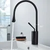 Rubinetti per lavandino del bagno Lavabo Liuyue Rubinetto a forma di goccia in ottone nero Maniglia singola Rubinetti miscelatori acqua fredda curva grande Consegna Torneira Ho Dhor8