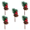 Decoratieve Bloemen Dennenappels Kerstdecoratie Ornament Kerstmis Takken Versiering Bessen Prikkers Feestartikelen Nepplant Voor Met Diner