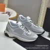 2022 Autumn and Winter Golden Horn Silver Corner Metal Leather Splice Breathable Mesh 3D Impression Process Lace up Sports Shoes Jogging Shoes