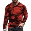 Men's T Shirts Leisure Autumn And Winter Seasons Fashion European Size Long Sleeve T-shirt Color Camuflaje Print Tees Round Neck Tops