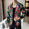 Men's Suits Blazers 2024 New Men Casual Flower Suit Jacket Summer Mens Thin Bar KTV Prom Stage Party Coats yq240401