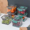 Opslagflessen Potten Voedselcontainer Transparant Hoge capaciteit Goede afdichting Vacuümkoelkast Fresh-Kee Box met deksel Huishoudelijk Dr. Dhtdi