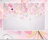 壁紙Papel de Parede Modern Plant Pink Flower3D Wallpaperリビングルームソファテレビの壁の子供用紙家庭装飾壁画