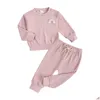 Ensembles de vêtements Marque Bébé Garçon Vêtements Automne Casual Fille Costumes Costume Enfant Sweatshirts Pantalons De Sport Printemps Enfants Ensemble Drop Livraison Matern Dhemv