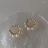 Hoop Earrings French Vintage Big Small Pearl Earring