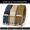 Belts TUSHI New Mens Automatic Metal Buckle Nylon Ribbon Outdoor Work Belt Toothless Automatic Buckle Leisure Sports Canvas Belt Q240401