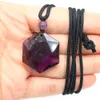 Anhänger Halsketten Mode Hexagramm Stern Anhänger Halskette Naturstein Heilung Ameheyst Edelstein Schwarz Obsidian Glück Liebe Kristall Schmuck Geschenke 240401