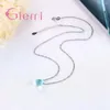 Pendant Necklaces Arrivals Oval Crystals 925 Sterling SIlver Box Chain Necklace For Femme Women Choker Collar Jewelry