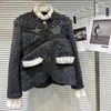 Kvinnors jackor 2024 Högkvalitativ höst Vinter vintage jacka kappa för kvinnor små doftande koreanska ull korta rockar elegant mode
