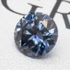 Pedra solta colorida azul safira 8 corações setas VVS1 excelente corte de diamante redondo com relatório GRA para joias 240327