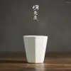 Tazas Sr. Qing Baling Taza Zhiye hecha a mano Pequeña Porcelana Blanca Té de Cerámica Elegante Juego Zen