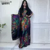 Grundläggande avslappnade klänningar Elegant Ramadan Graphic Boho Print Crew Neck Kaftan Maxi Abaya - Modest Short Sleeve Maxi Dress for Women Party Dress med Belt YQ240402