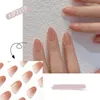 Faux ongles 24pcs manucure presse sur bricolage français dégradé rose court rond