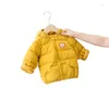 Donsjas Katoenvuller Winterjas voor meisjes Cartoon Beer Kleding Jongens Baby Kinderen Capuchon Rits Overalls Kinderen