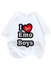 T-shirt da donna 2024 I Love Emo Girls Camicia stile estivo Grafica in cotone Streetwear Goth Carino Manica corta Festival Regalo Tshirt Donna