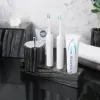 Brosse à dents arbre noir en marbre naturel pour salle de bain support de brosse à dents de savon dispensateur de savon plat accessoires de salle de bain